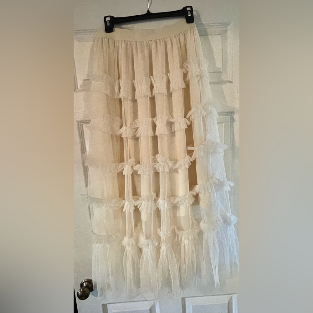Mesh Cream Skirt